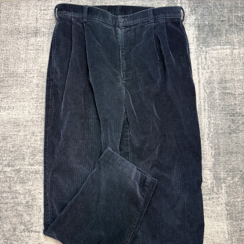 Jos A Bank Corduroy Pants Men 36x34 (34x32) Wide Wale Pleated High Waist Trouser